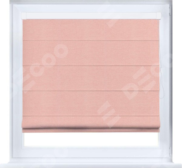Римская штора «Кортин» кассетная, ткань лён розовый
