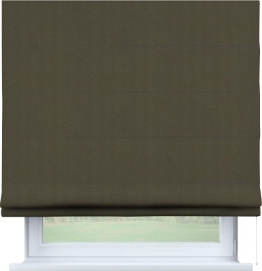 Римская штора «Кортин» для проема, блэкаут однотонный цвет кофейный