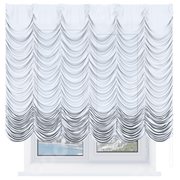 Французская штора «Кортин», лён белый