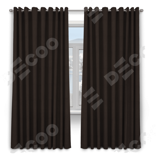 Шторы на люверсах ткань блэкаут однотонный, венге