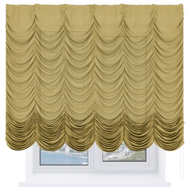 Французская штора «Кортин», лён горчичный