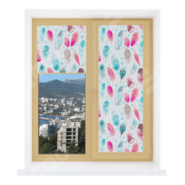 Рулонная штора Уни 2 с принтом Перья