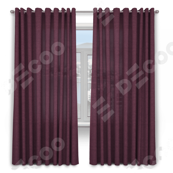 Шторы на люверсах ткань лён фиолетовый