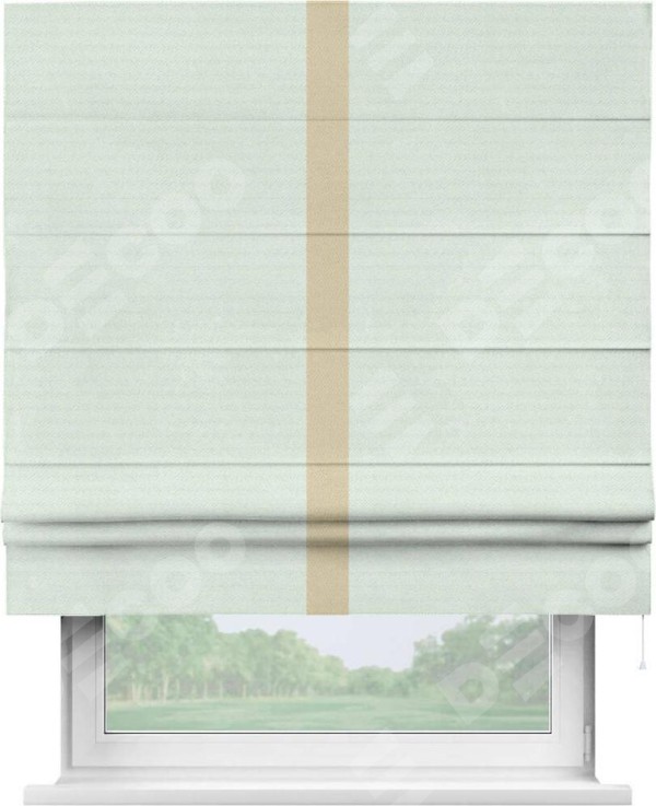 Римская штора «Кортин» с кантом Хайвэй, для проема, ткань блэкаут однотонный дымчато-молочный