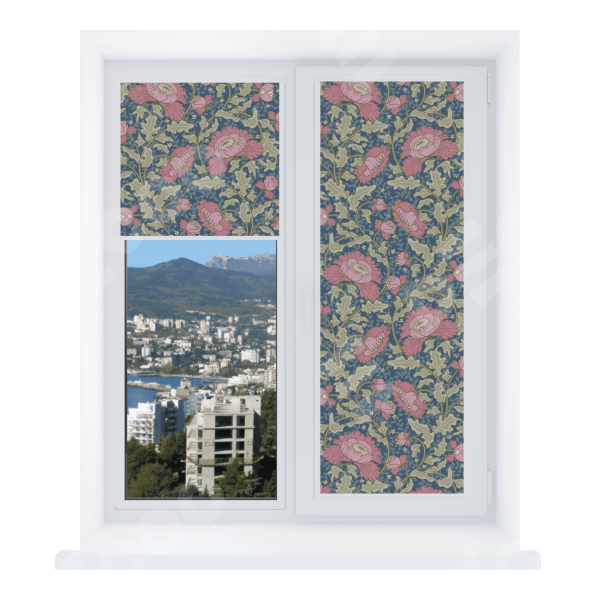 Рулонная штора Уни 2 с принтом Розовые цветы