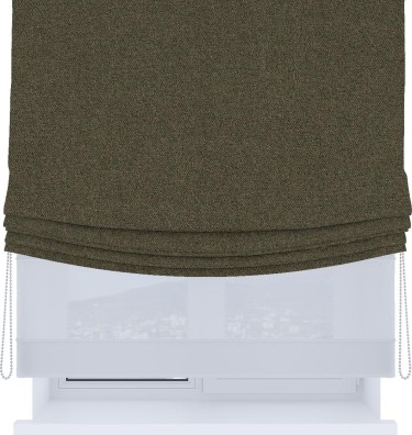 Римская штора «Кортин», день-ночь с мягкими складками, лён блэкаут коричневый