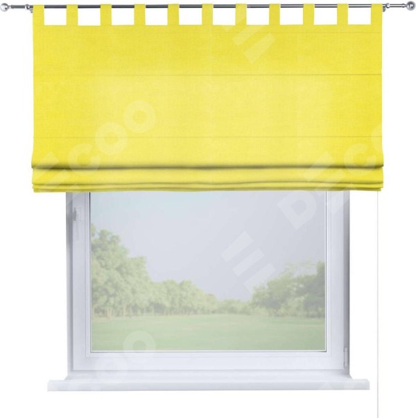 Римская штора на петлях «Кортин», ткань вельвет светло-желтый
