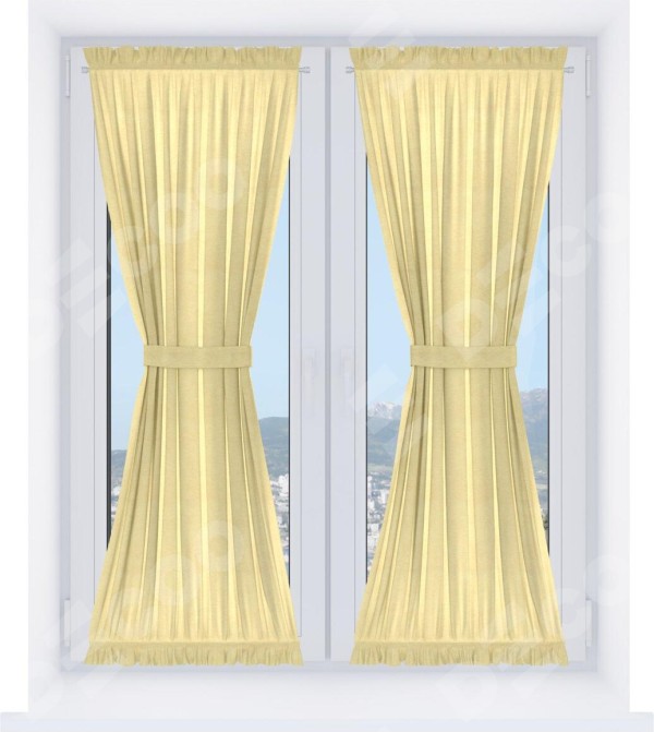 Штора песочные часы «Кортин» софт однотонный золотой