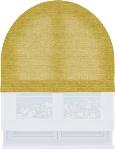 Римская штора «Кортин» день-ночь для арочного проёма, ткань лён светло-салатовый