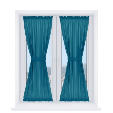 Штора песочные часы «Кортин», ткань лён димаут, светло-синий