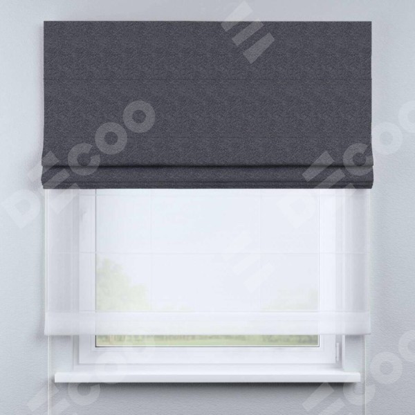 Римская штора «Кортин» день-ночь, ткань софт однотонный графит