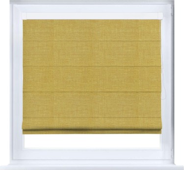 Римская штора «Кортин» кассетная, ткань лён горчичный