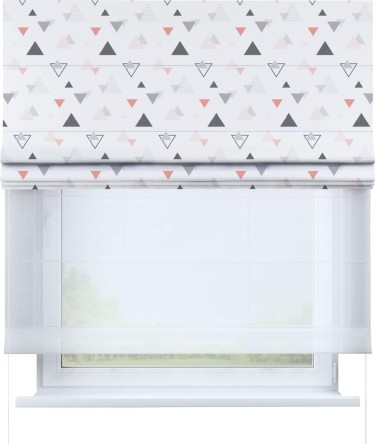 Римская штора «Кортин» день-ночь «Дождь из треугольников»