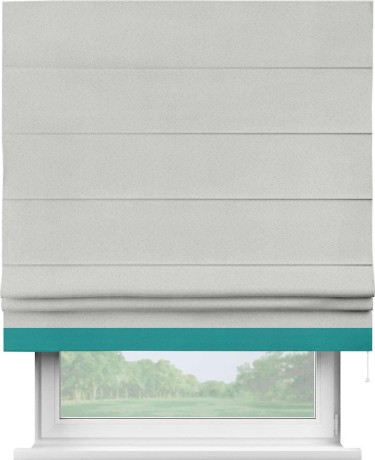 Римская штора «Кортин» с кантом Джестер, для проема, ткань блэкаут однотонный милк