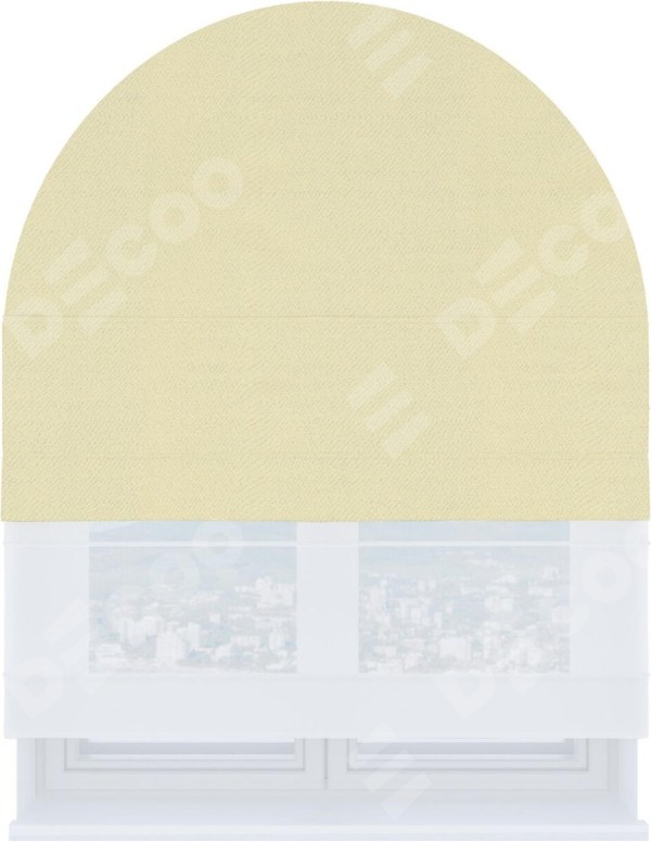 Римская штора «Кортин» день-ночь для арочного проёма, ткань блэкаут однотонный бежевый