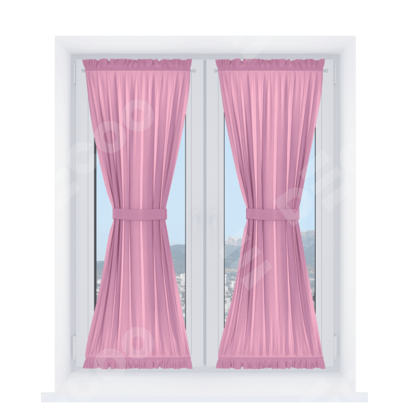 Штора песочные часы «Кортин» лён димаут розовый