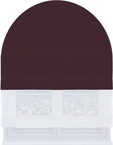 Римская штора «Кортин» день-ночь для арочного проёма, блэкаут однотонный цвет сиреневый