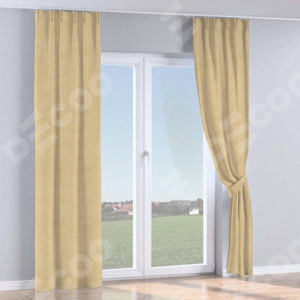 Комплект штор на тесьме «Кустик», вельвет бежевый