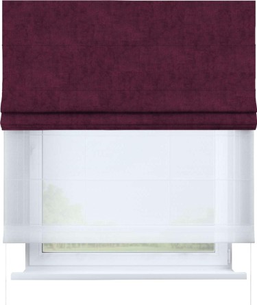 Римская штора «Кортин», канвас фиолетовый, день-ночь