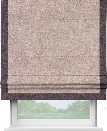 Римская штора «Кортин» для проёма, рогожка димаут пыльный розовый, с кантом Виктория