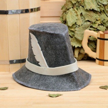 Шапка для бани "Охотничья", войлок, серая