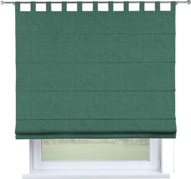 Римская штора на петлях «Кортин», ткань лён блэкаут, бирюзовый