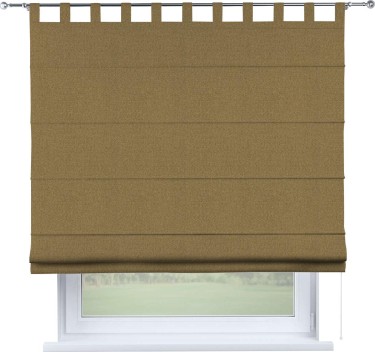 Римская штора на петлях «Кортин», ткань лён димаут, оливковый