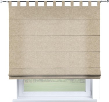 Римская штора на петлях «Кортин», ткань лён кашемир бежевый