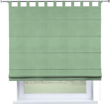 Римская штора на петлях «Кортин», ткань бархат оливковый