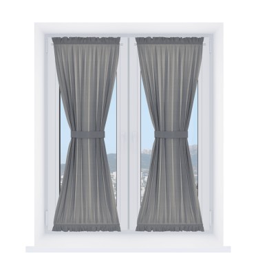 Штора песочные часы «Кортин», ткань лён димаут, серый