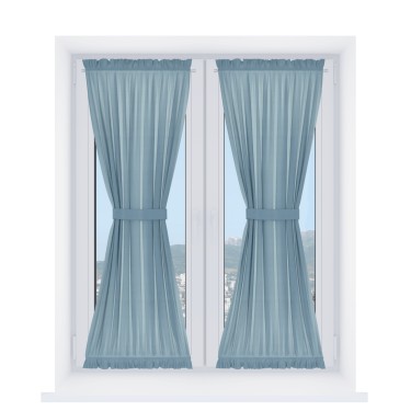 Штора песочные часы «Кортин» блэкаут однотонный серо-голубой