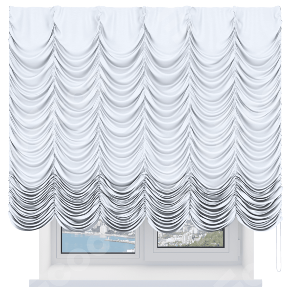 Французская штора «Кортин», вельвет дымчато-белый