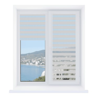 Рулонная штора День-ночь Уни 2 Basic светло-серый, размеры от 20 до 120 см