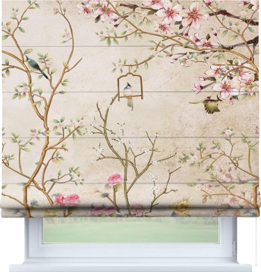 Римская штора «Кортин» для проема «Весенний сад»