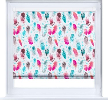 Римская штора «Кортин» кассетная «Перья»