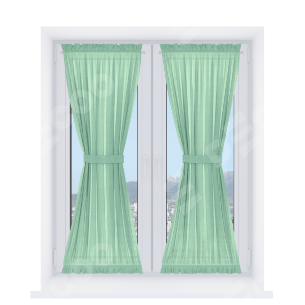 Штора песочные часы «Кортин», ткань лён светло-бирюзовый