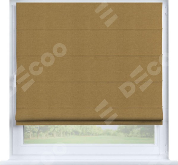 Римская штора «Кортин» на створку, ткань вельвет горчица