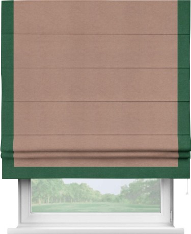 Римская штора «Кортин» с кантом Виктория, для проема, ткань вельвет брусничный джем