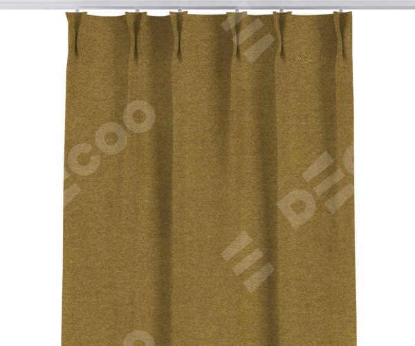 Комплект штор твид блэкаут горчица, на тесьме «Кустик»