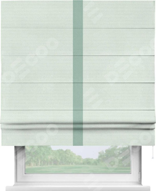 Римская штора «Кортин» с кантом Хайвэй, для проема, ткань блэкаут однотонный дымчато-молочный