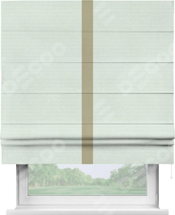 Римская штора «Кортин» с кантом Хайвэй, для проема, ткань блэкаут однотонный дымчато-молочный