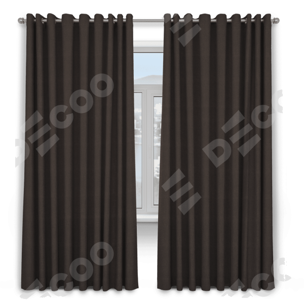 Шторы на люверсах ткань лён димаут, венге