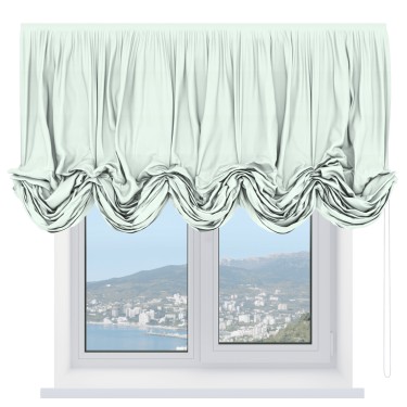 Австрийская штора «Кортин», вельвет кремовый