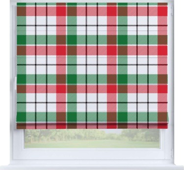 Римская штора «Кортин» на створку «Трёхцветная клетка»