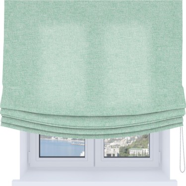 Римская штора Soft с мягкими складками, ткань лён кашемир мятный