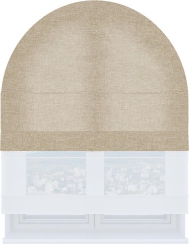 Римская штора «Кортин» день-ночь для арочного проёма, ткань лён кашемир бежевый
