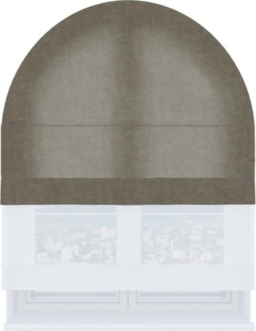 Римская штора «Кортин», канвас серо-бежевый, день-ночь для арочного проёма