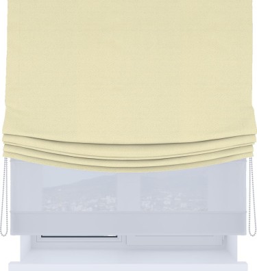 Римская штора «Кортин», день-ночь с мягкими складками, блэкаут однотонный бежевый