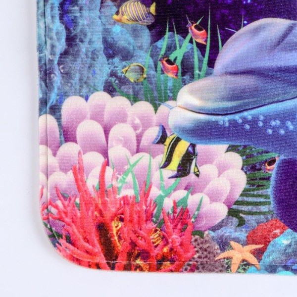 Набор ковриков для ванны и туалета Доляна «Морское дно», 2 шт: 40×45, 45×75 см