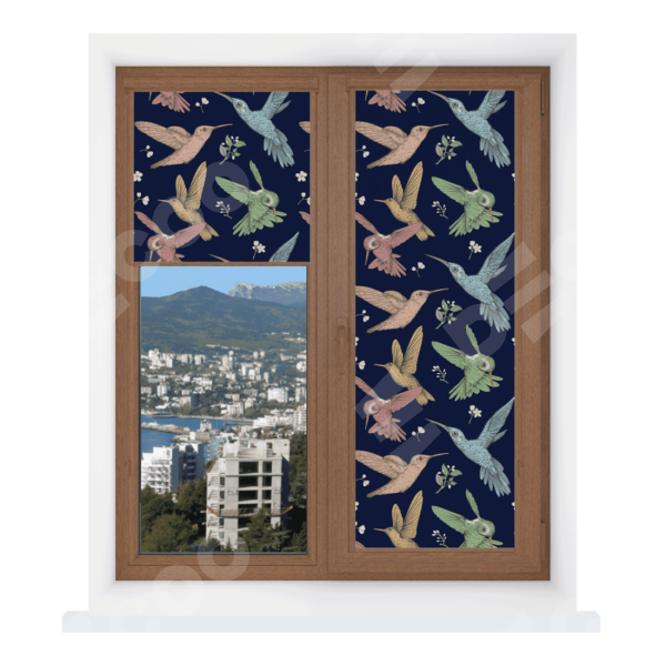 Рулонная штора Уни 2 с принтом Птицы и цветы